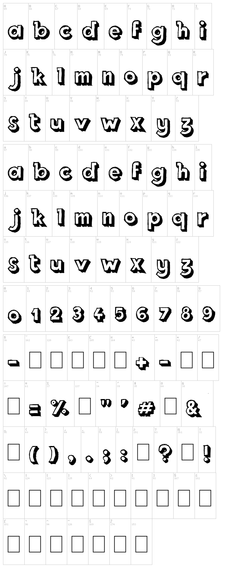 Royal Delight font map